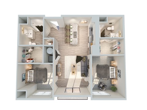 3 bed 2 bath at Park Lamont Townhomes Apartments, Cleveland, OH, 44106